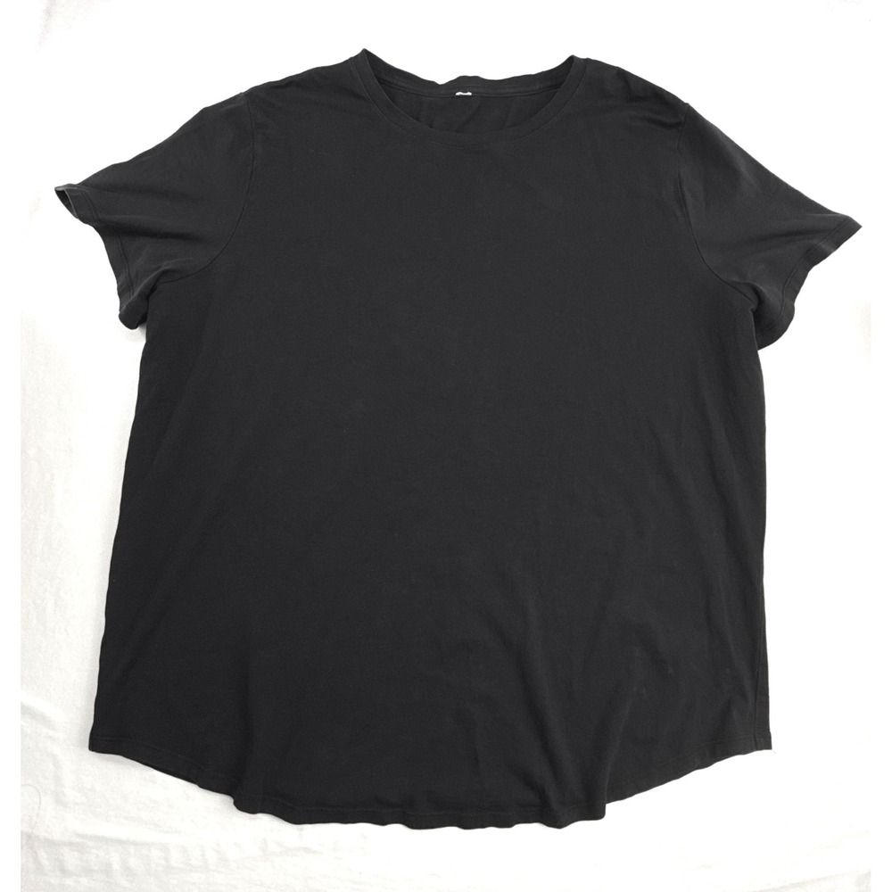 Lululemon Love Crew Short Sleeve T-Shirt Black Curve Hem Size 16